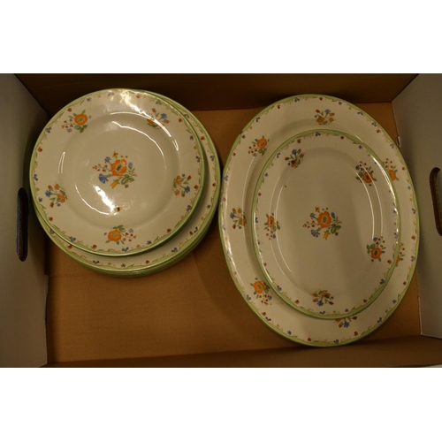 275 - A collection of Shelley Posie Spray 12576 dinner ware to include 2 lidded tureens, 2 platters, one l... 