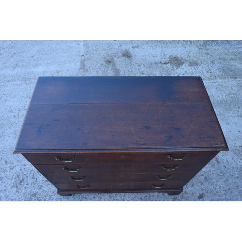 292 - Early 19th century oak chest of drawers. 100 x 49 x 89cm.