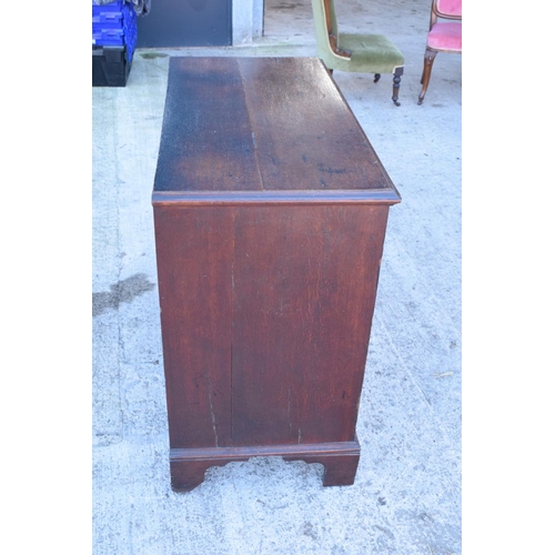 292 - Early 19th century oak chest of drawers. 100 x 49 x 89cm.