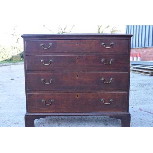 292 - Early 19th century oak chest of drawers. 100 x 49 x 89cm.