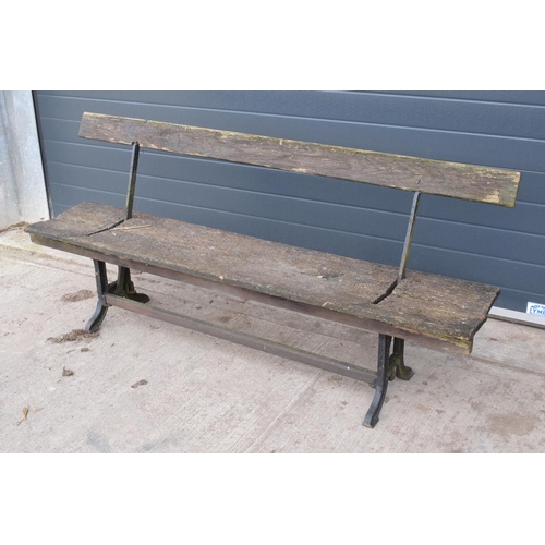 293 - Late Victorian railway style swing-over bench. In functional condition though both need some attenti... 