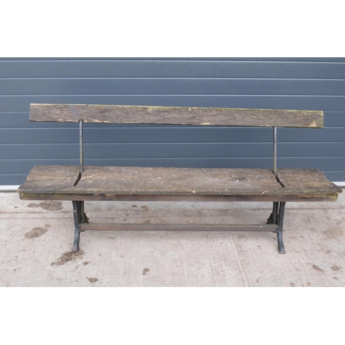 293 - Late Victorian railway style swing-over bench. In functional condition though both need some attenti... 