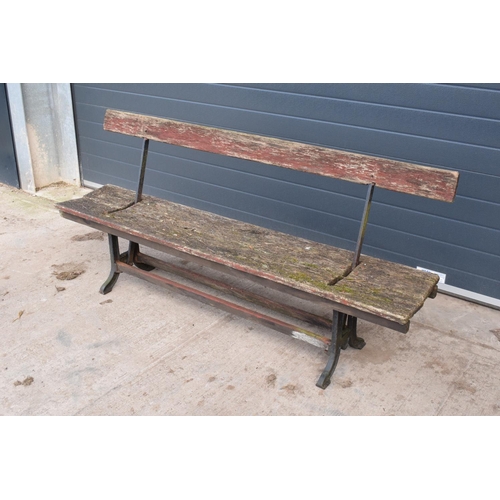 294 - Late Victorian railway style swing-over bench. In functional condition though both need some attenti... 