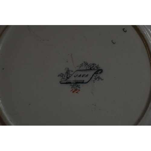 30 - A collection of 6 Victorian 27cm diameter dinner plates with 'JAVA' on reverse (6).