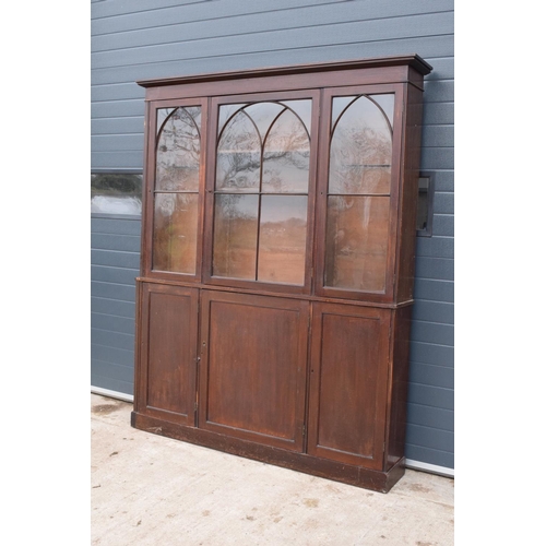 307 - large Victorian estate-made bookcase with adjustable shelves and arched doors. A great item which is... 