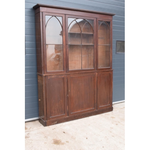 307 - large Victorian estate-made bookcase with adjustable shelves and arched doors. A great item which is... 