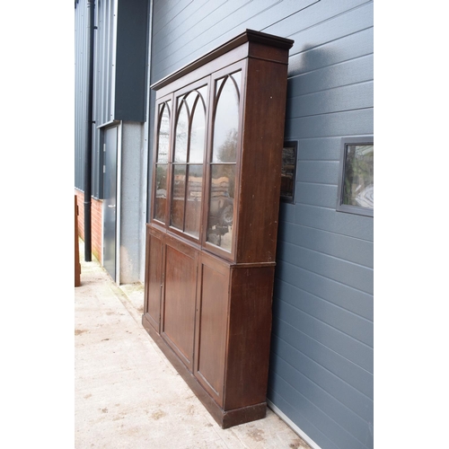 307 - large Victorian estate-made bookcase with adjustable shelves and arched doors. A great item which is... 