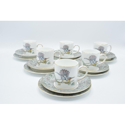 51 - A collection of Wedgwood china trios in the Humming Birds design (18 pieces). In good condition with... 