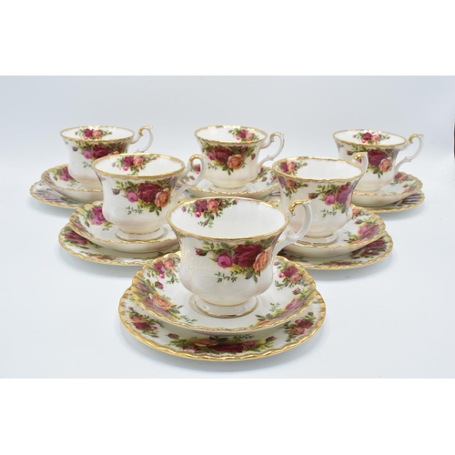 57 - Royal Albert trios in the Old Country Roses design (6 trios). In good condition with no obvious dama... 