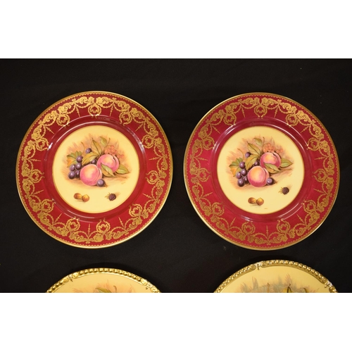 59 - A collection of Aynsley Orchard Gold plates with D Jones signature. In good condition with no obviou... 