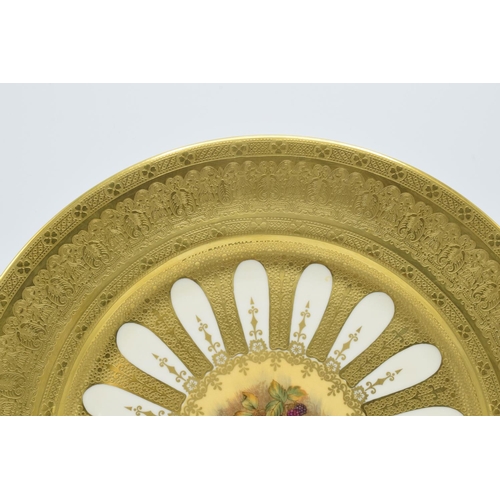 60 - Aynsley heavily guilded Orchard Gold cabinet plate, 27cm diameter. In good condition with no obvious... 