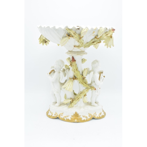 64 - 19th century large figural cherub centrepiece by James Shaw of Longton. Stapled together in some pla... 