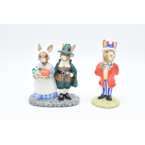 75 - Royal Doulton Bunnykins figures to include Pilgrim DB212 1761/2500 and Uncle Sam colour way DB175 (2... 