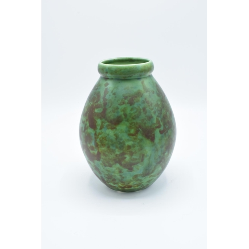 54 - Clews and Co Chameleon Ware mottled green vase: '216' impressed to base. In good condition with craz... 