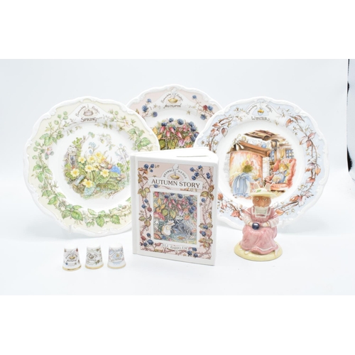 111 - A collection of Royal Doulton Brambly Hedge items to include Mrs Saltapple DBH25, autumn summer and ... 