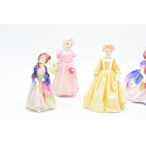 116 - A collection of Royal Doulton figures to include Monica HN1467, Tinkle Bell HN1677, Paisley Shawl M4... 