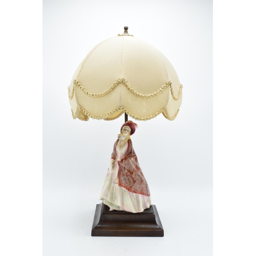 117 - Royal Doulton figural table lamp consisting of Paisley Shawl HN1932. The figure appears to be in goo... 