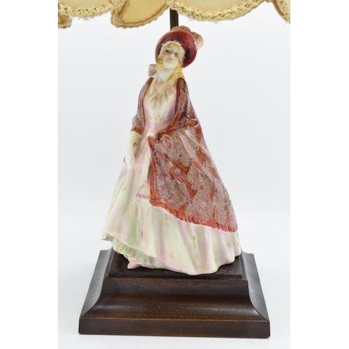 117 - Royal Doulton figural table lamp consisting of Paisley Shawl HN1932. The figure appears to be in goo... 