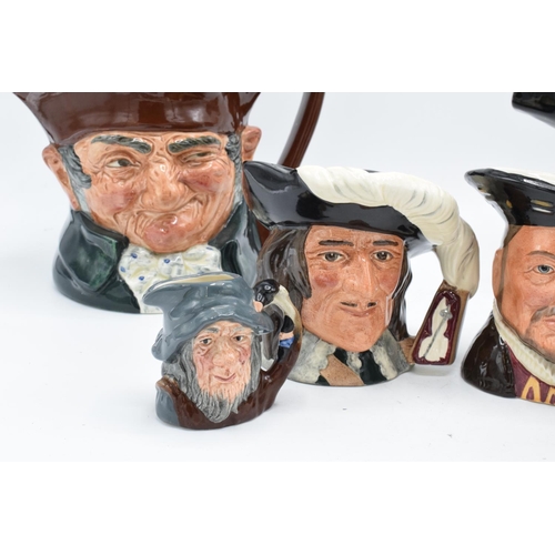 123 - A collection of Royal Doulton character jugs to include large jugs Long John Silver and Old Charley,... 