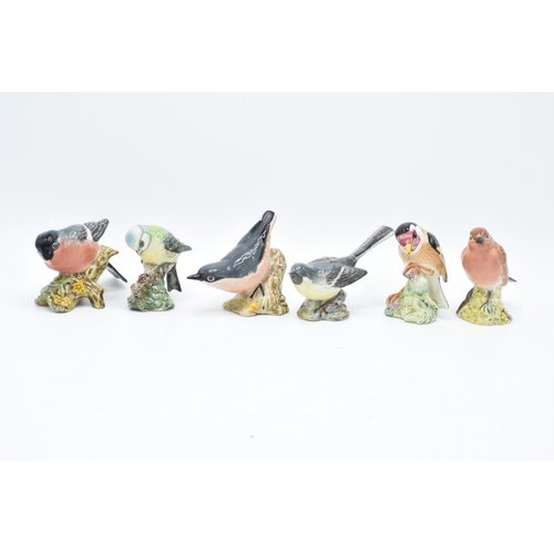 161 - A collection of Beswick birds to include a Bluetit, Bullfinch, Robin, Nuthatch, Grey Wagtail and ano... 