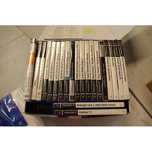19 - Playstation 2 console together with a quantity of PS1 and PS2 games and a box wires/ controllers. Th... 