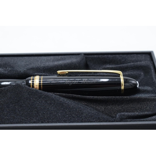 249 - Mont Blanc fountain pen with a 14k nib in original presentation pack and the contents of a ink bottl... 