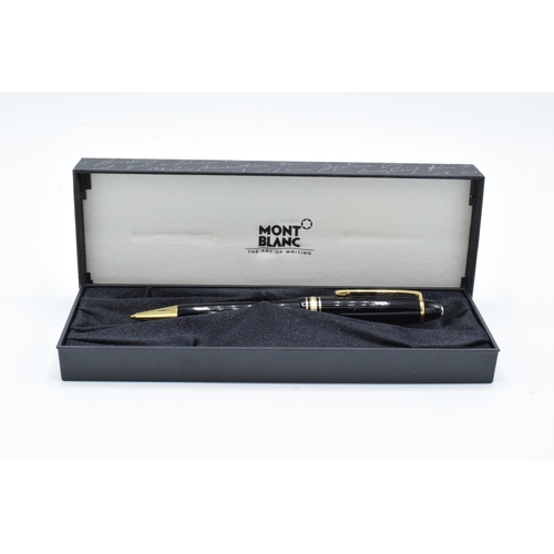 250 - Mont Blanc ball point pen in original presentation box dated 1995. In good condition though it has b... 