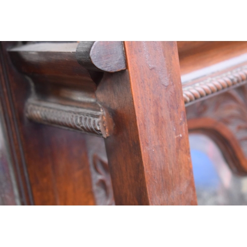 294 - Edwardian large carved oak mirror backed sideboard. 178 x 64 x 224cm height. In good functional cond... 