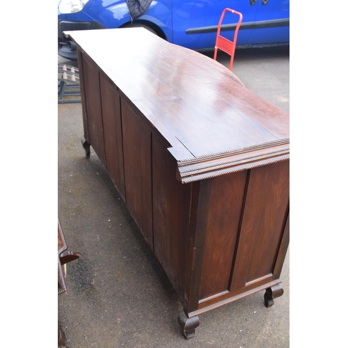 294 - Edwardian large carved oak mirror backed sideboard. 178 x 64 x 224cm height. In good functional cond... 