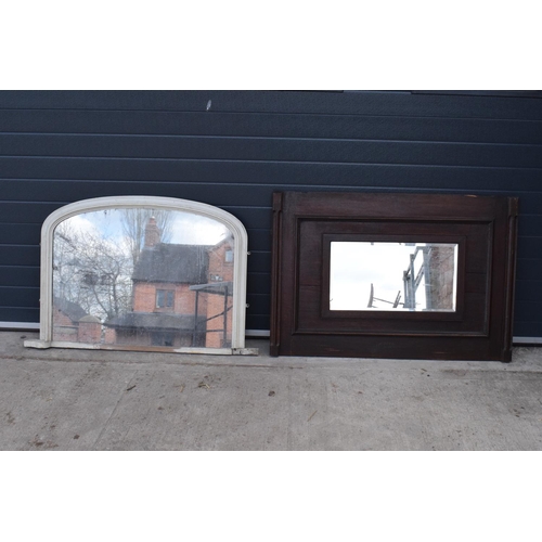 314 - Large Late 19th century/ early 20th century over-mantle wooden mirrors. Both are showing signs of we... 