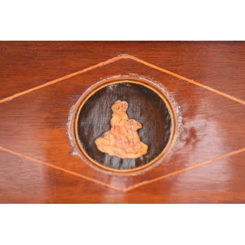 317 - 19th century inlaid corner cabinet with a astral-glazed door. 69 x 35 x 113cm.