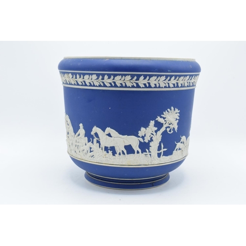 48 - Large Adams of Tunstall blue jasperware jardinière.  In good condition for the age of the item. Some... 