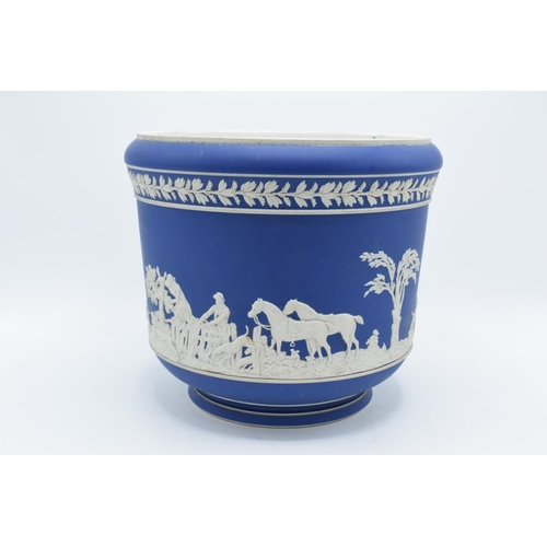 48 - Large Adams of Tunstall blue jasperware jardinière.  In good condition for the age of the item. Some... 