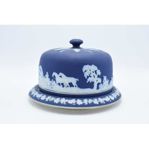 49 - Adams of Tunstall blue jasperware cheese dome. In good condition for the age of the item. There is m... 