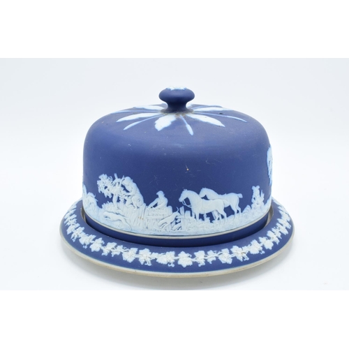 49 - Adams of Tunstall blue jasperware cheese dome. In good condition for the age of the item. There is m... 