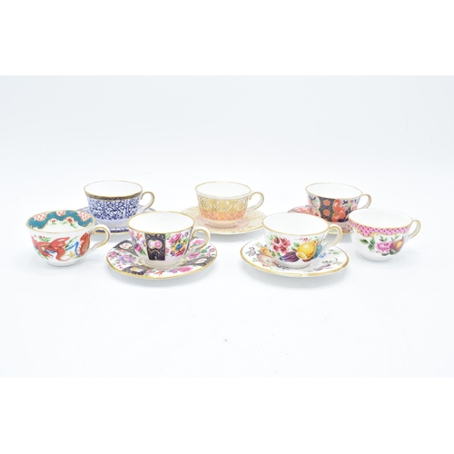 50 - Royal Worcester Miniature Cups and Saucers: Cut Fruit white, George III, Boldimars, Strings of Flowe... 