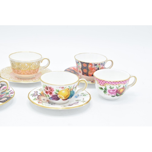 50 - Royal Worcester Miniature Cups and Saucers: Cut Fruit white, George III, Boldimars, Strings of Flowe... 