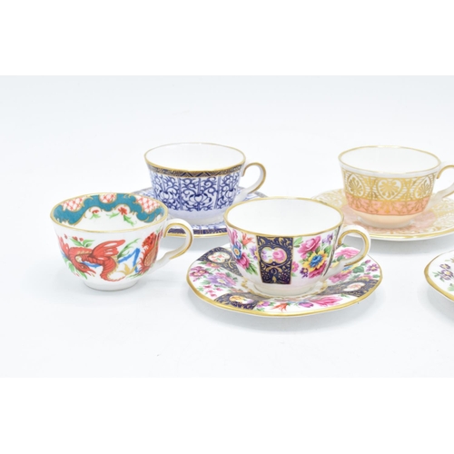 50 - Royal Worcester Miniature Cups and Saucers: Cut Fruit white, George III, Boldimars, Strings of Flowe... 