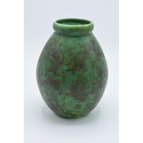 54 - Clews and Co Chameleon Ware mottled green vase: '216' impressed to base. In good condition with craz... 