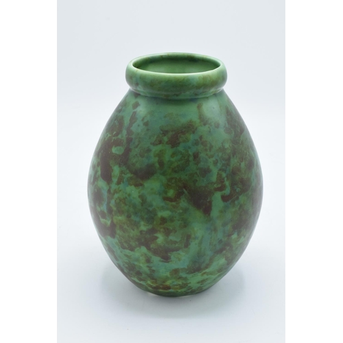 54 - Clews and Co Chameleon Ware mottled green vase: '216' impressed to base. In good condition with craz... 