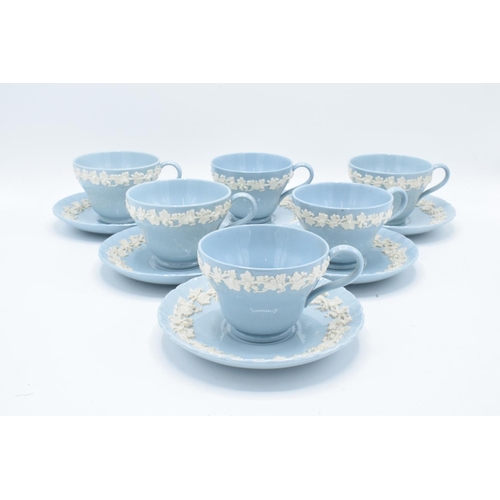 61 - Wedgwood Embossed Queen's Ware items to consist of 6 cups and saucers (12 pieces). In good condition... 