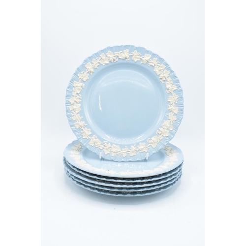 64 - Wedgwood Embossed Queen's Ware to include 6 x 8 1/4 '' dinner plates and 6 x 10'' dinner plates (12)... 