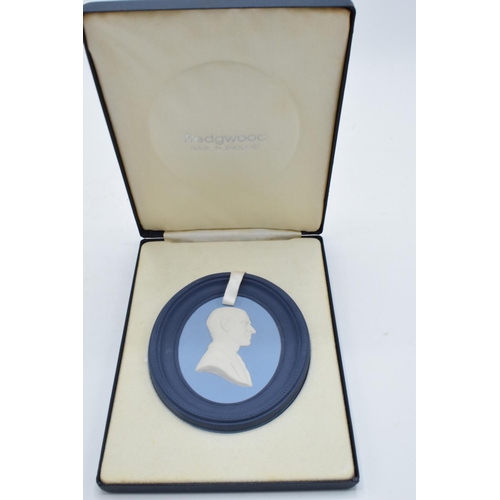 79 - Wedgwood tri-colour oval cameo plaque of HRH Prince Philip- the Duke of Edinburgh. Number 410 of 100... 