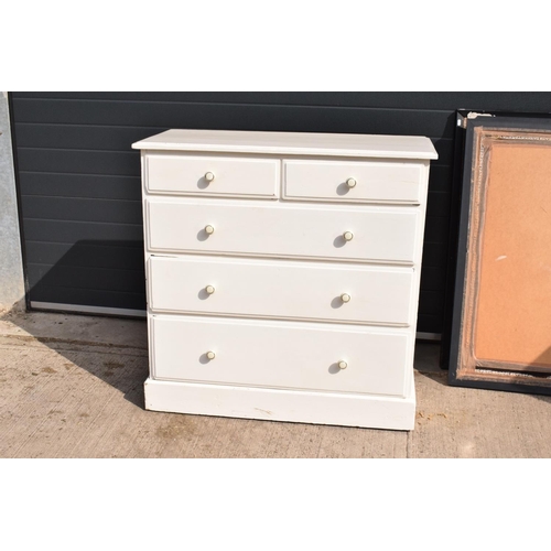 330 - Edwardian/ early 20th painted pine chest of drawers with 2 over 3 drawers make up. Some wear and tea... 