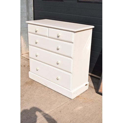 330 - Edwardian/ early 20th painted pine chest of drawers with 2 over 3 drawers make up. Some wear and tea... 