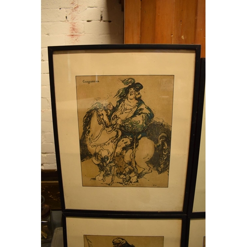 74 - After William Nicholson, 'Characters of Romance' chromo lithographs circa 1900 to include characters... 