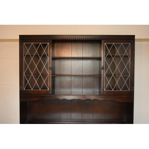 330C - Wooden 20th century priory style display cabinet/ sideboard. In good condition with age related wear... 