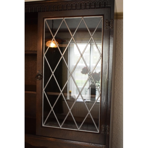 330C - Wooden 20th century priory style display cabinet/ sideboard. In good condition with age related wear... 