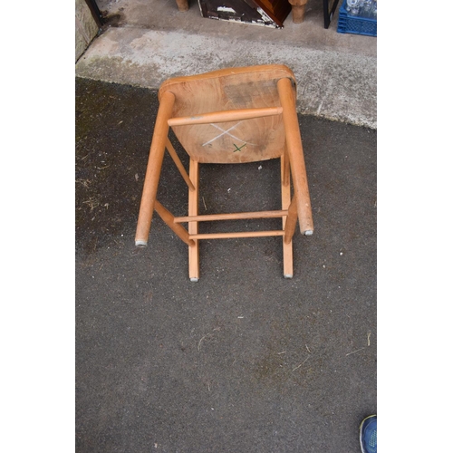 320 - 8 mid 20th century pine chapel chairs with a crucifix shape in the back. 86cm tall. Each in good fun... 