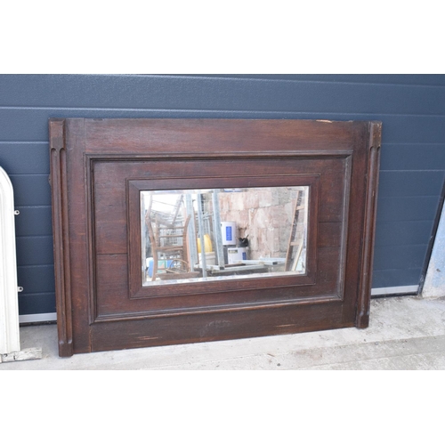 305 - Large Late 19th century/ early 20th century over-mantle wooden mirrors. Both are showing signs of we... 